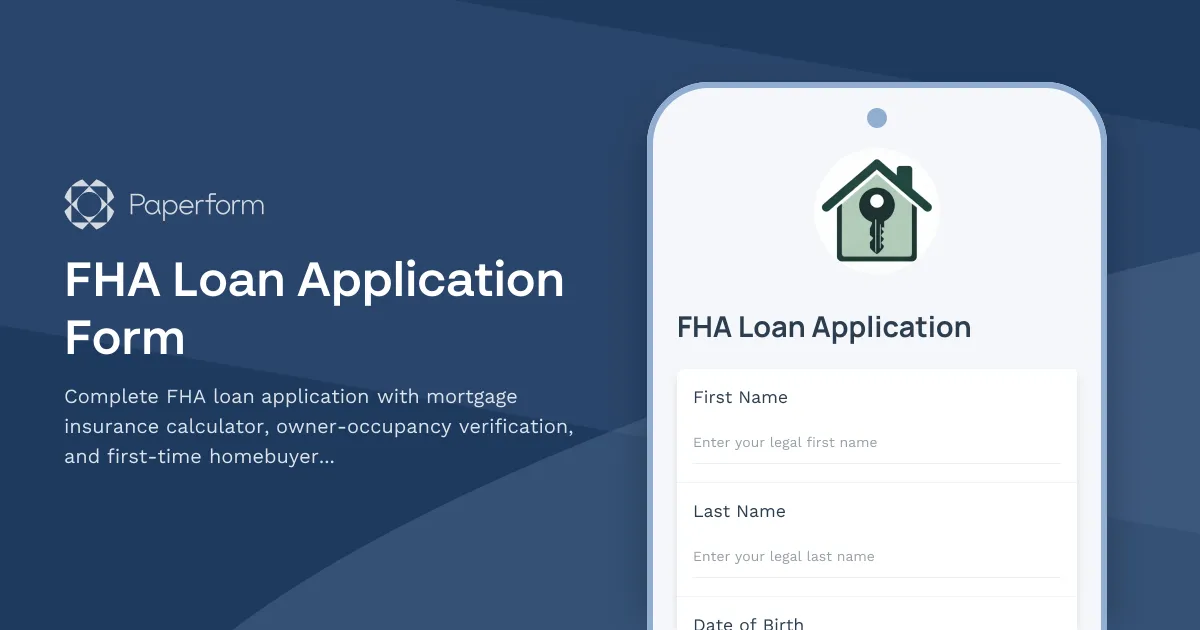 FHA Loan Application Form