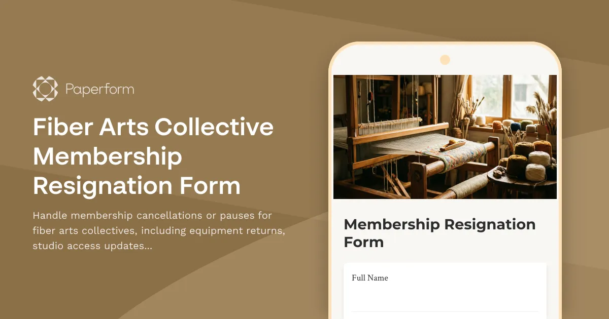Fiber Arts Collective Membership Resignation Form