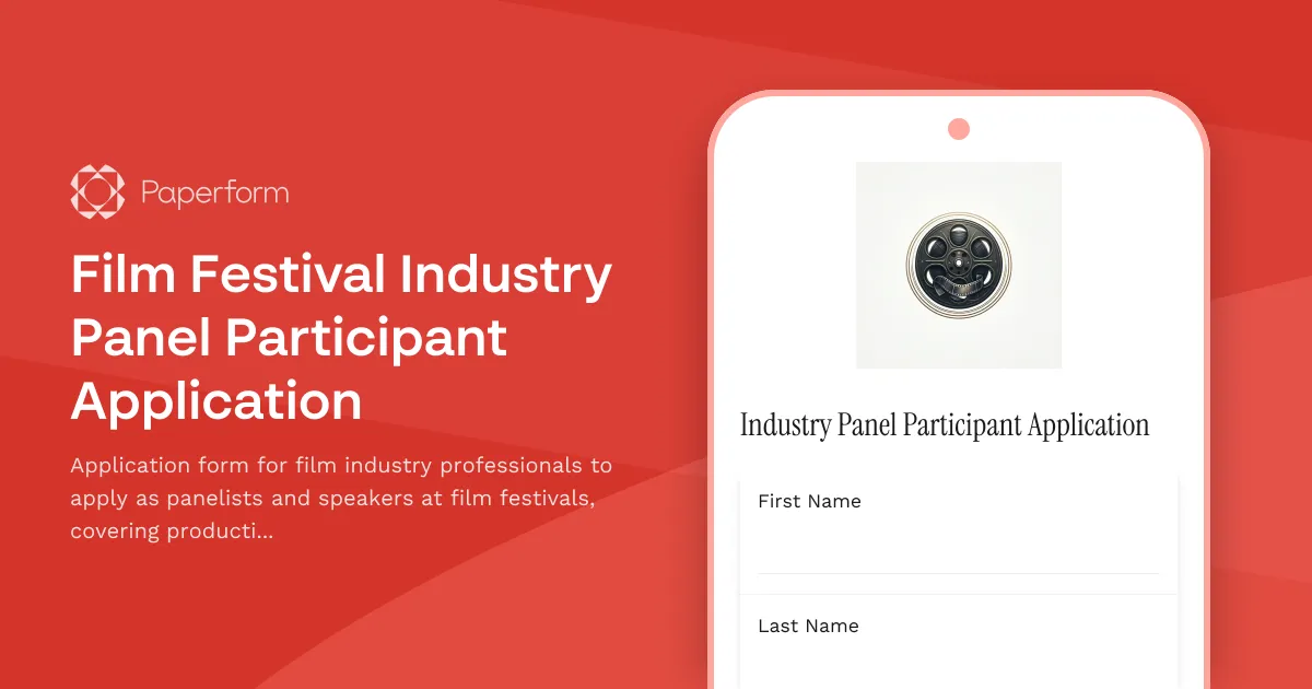 Film Festival Industry Panel Participant Application
