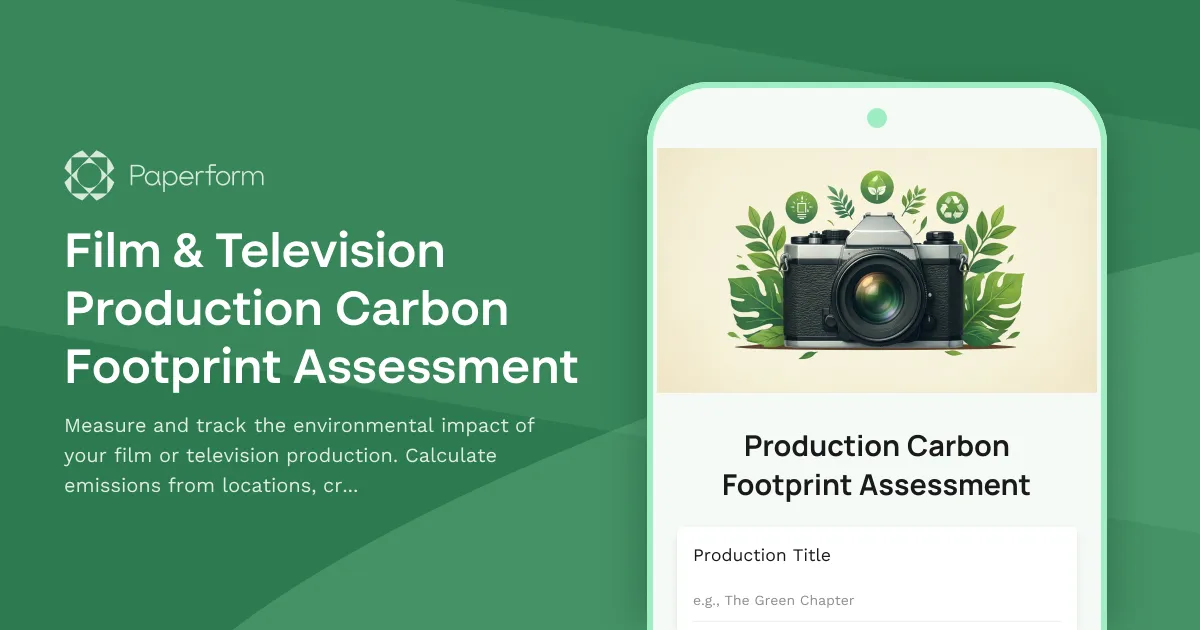 Film & Television Production Carbon Footprint Assessment