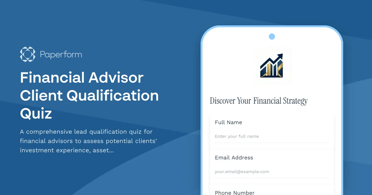 Financial Advisor Client Qualification Quiz