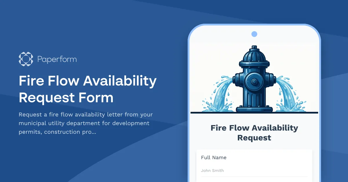 Fire Flow Availability Request Form