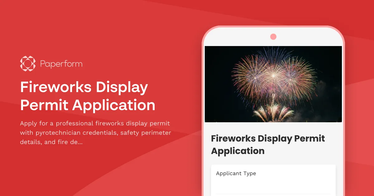 Fireworks Display Permit Application