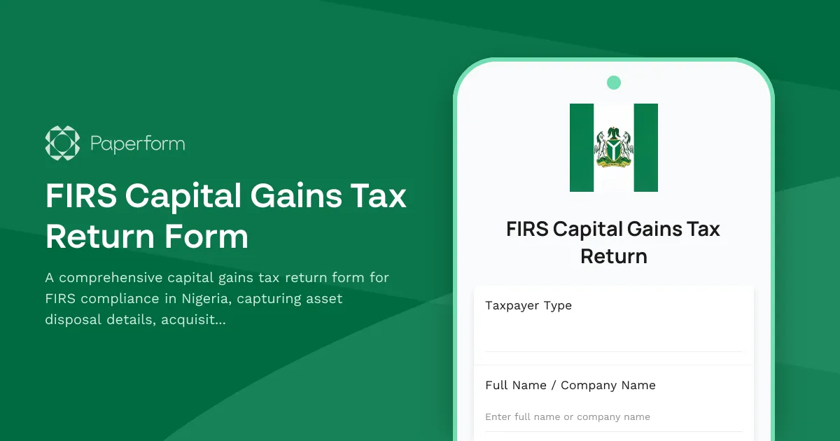 FIRS Capital Gains Tax Return Form