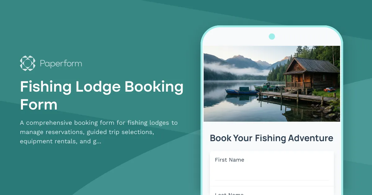 Fishing Lodge Booking Form