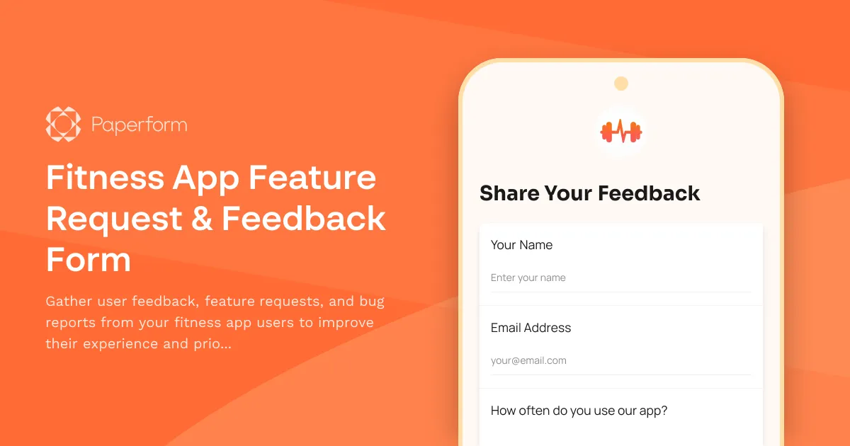 Fitness App Feature Request & Feedback Form