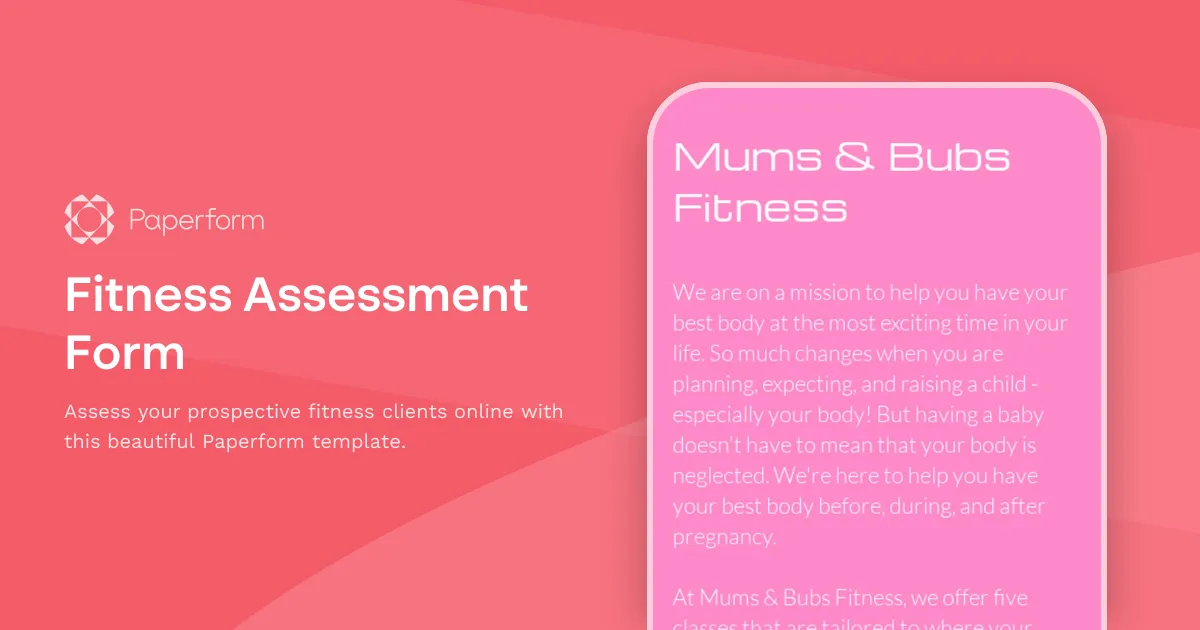 Fitness Assessment Form