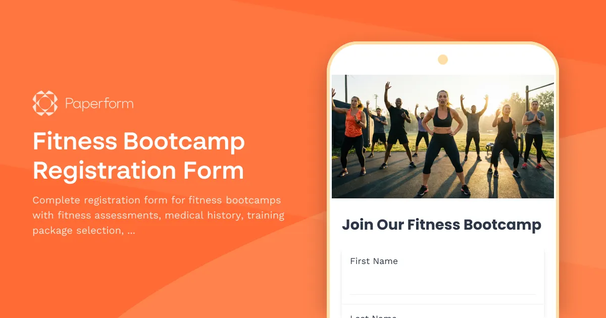 Fitness Bootcamp Registration Form