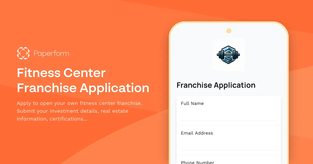 Fitness Center Franchise Application