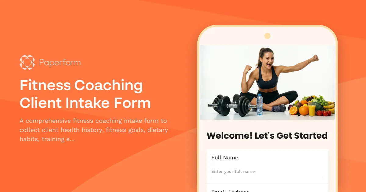 Fitness Coaching Client Intake Form