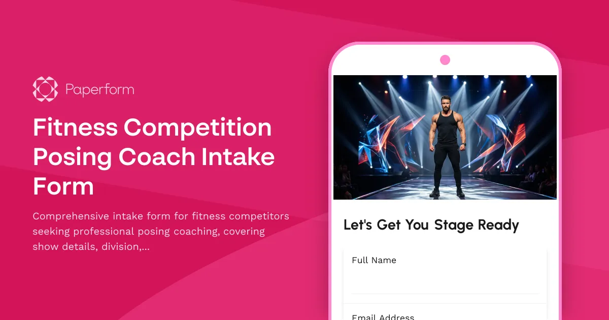 Fitness Competition Posing Coach Intake Form