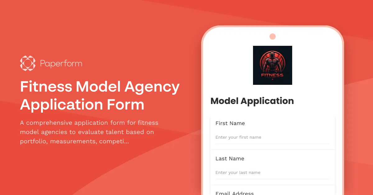 Fitness Model Agency Application Form