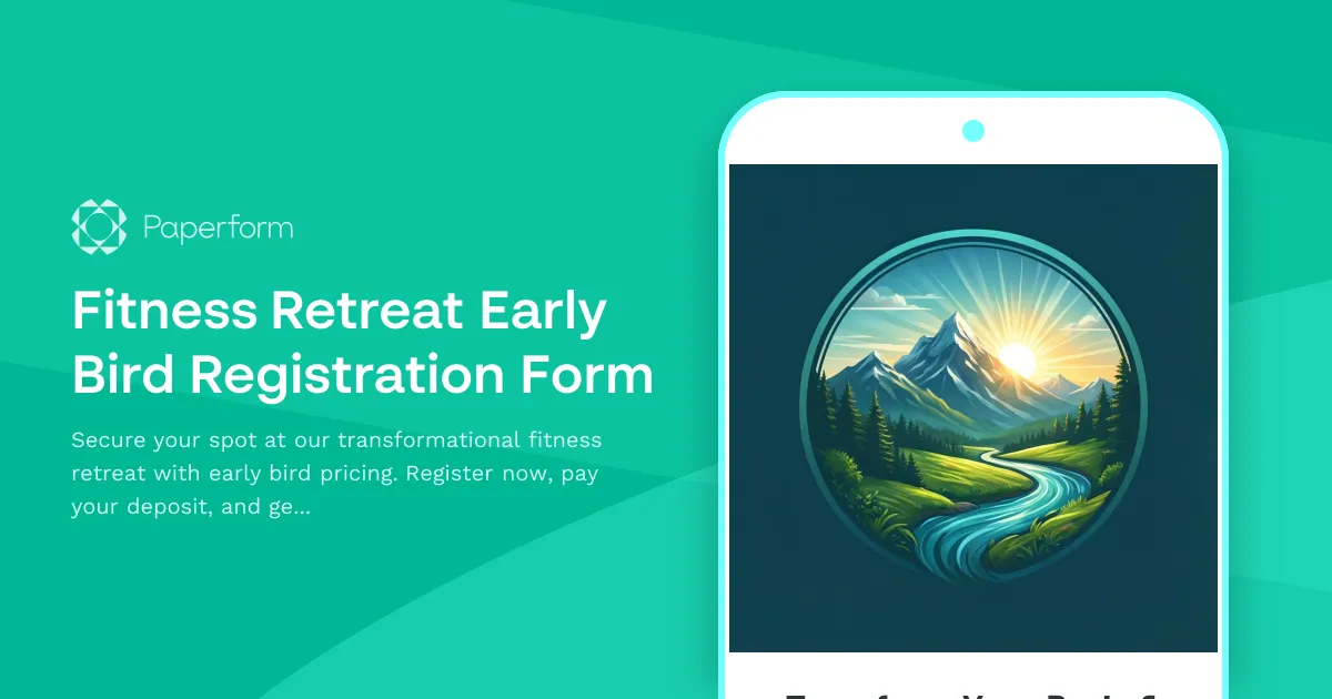 Fitness Retreat Early Bird Registration Form
