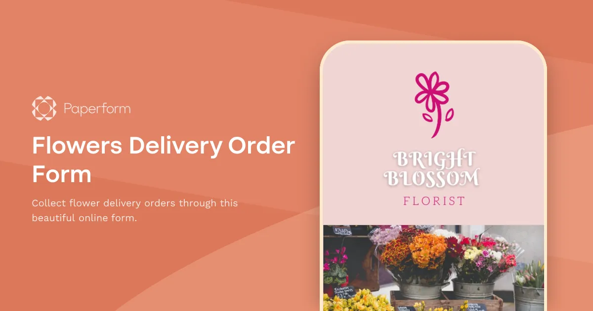 Flowers Delivery Order Form