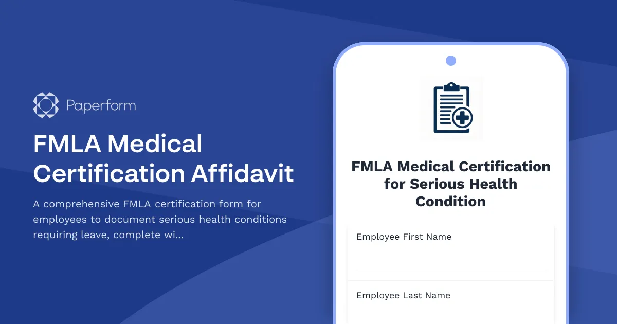 FMLA Medical Certification Affidavit
