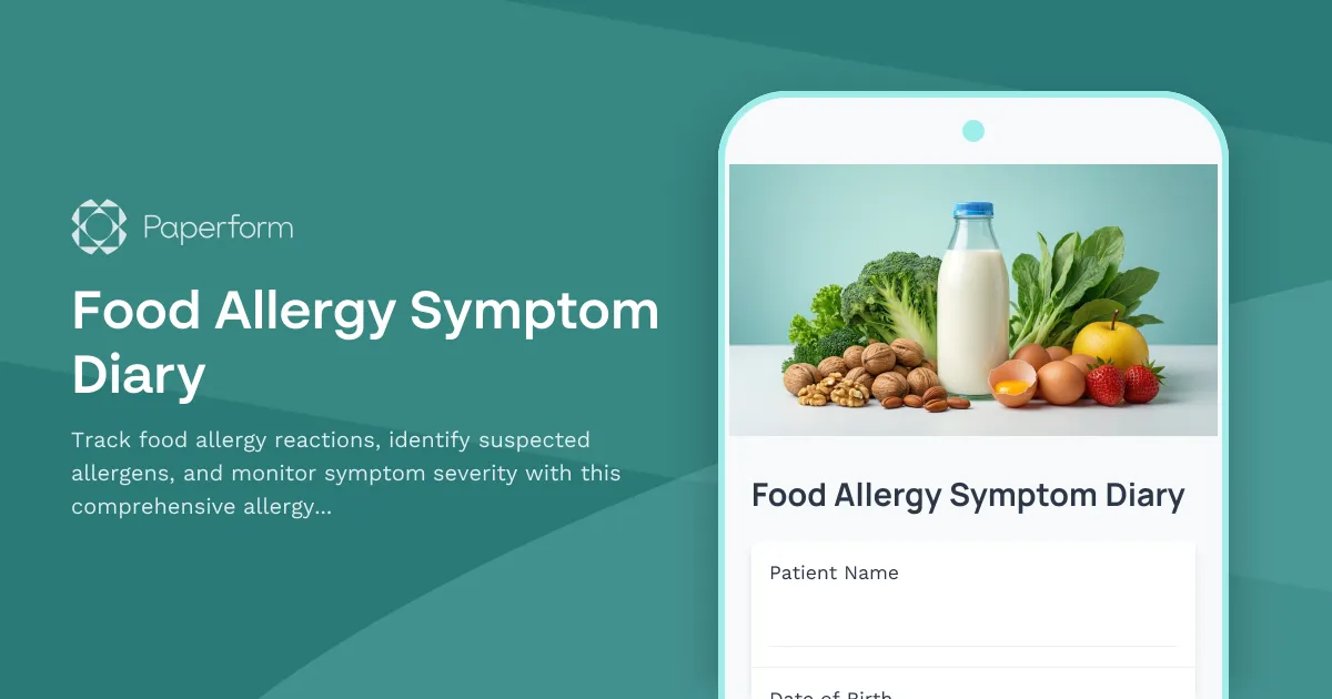 Food Allergy Symptom Diary