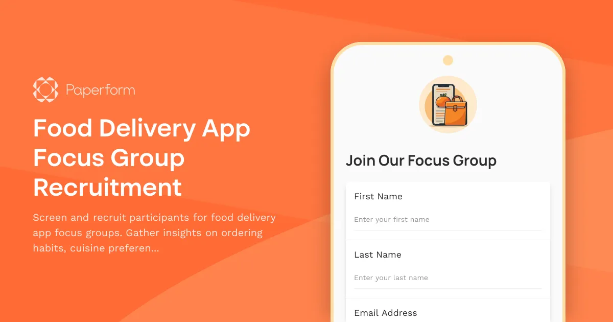Food Delivery App Focus Group Recruitment