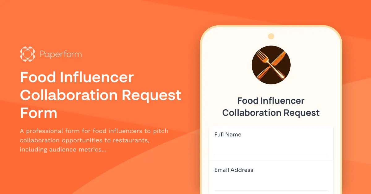 Food Influencer Collaboration Request Form
