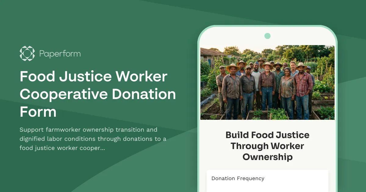 Food Justice Worker Cooperative Donation Form