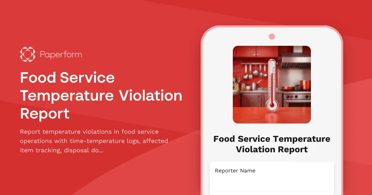 Food Service Temperature Violation Report