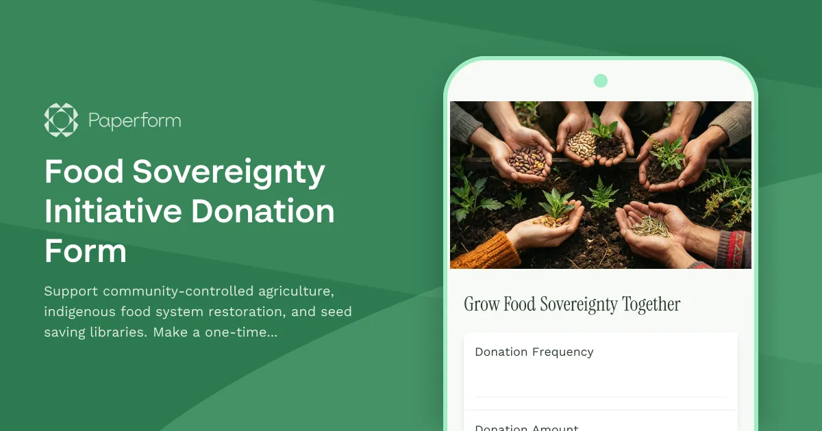 Food Sovereignty Initiative Donation Form