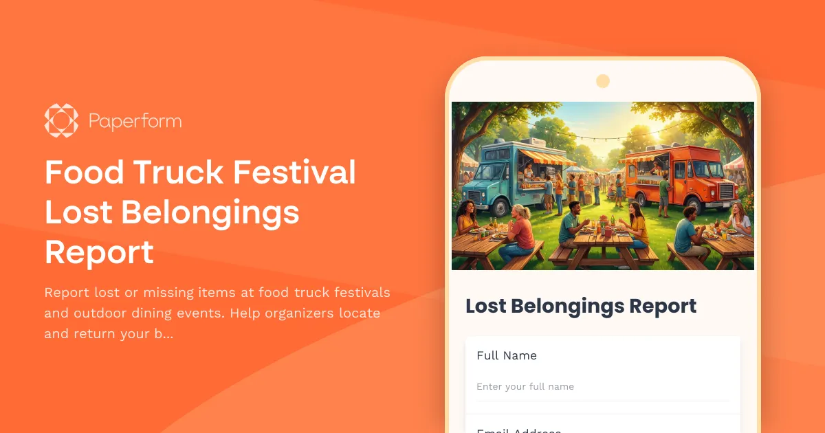 Food Truck Festival Lost Belongings Report