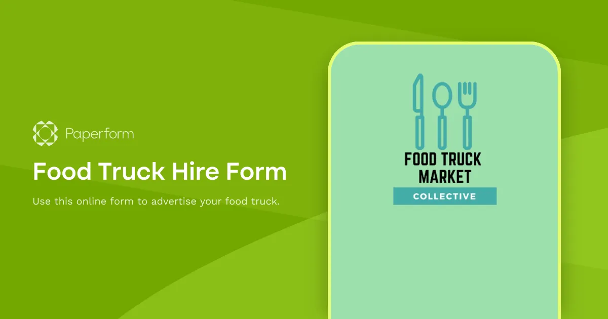 Food Truck Hire Form