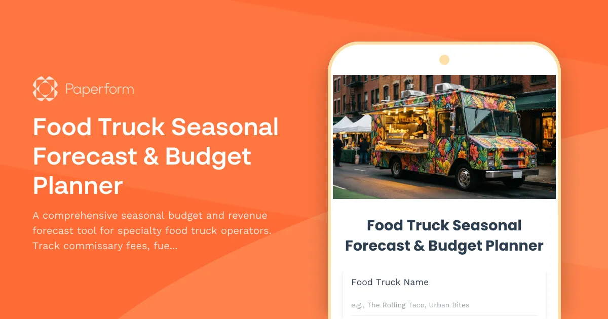 Food Truck Seasonal Forecast & Budget Planner