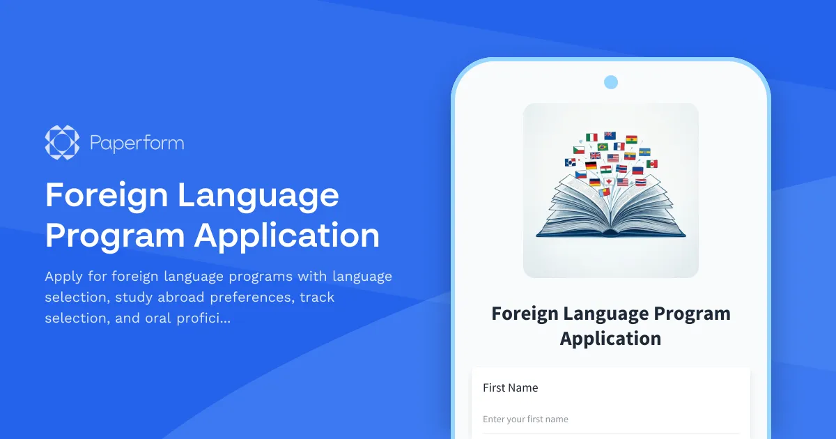 Foreign Language Program Application