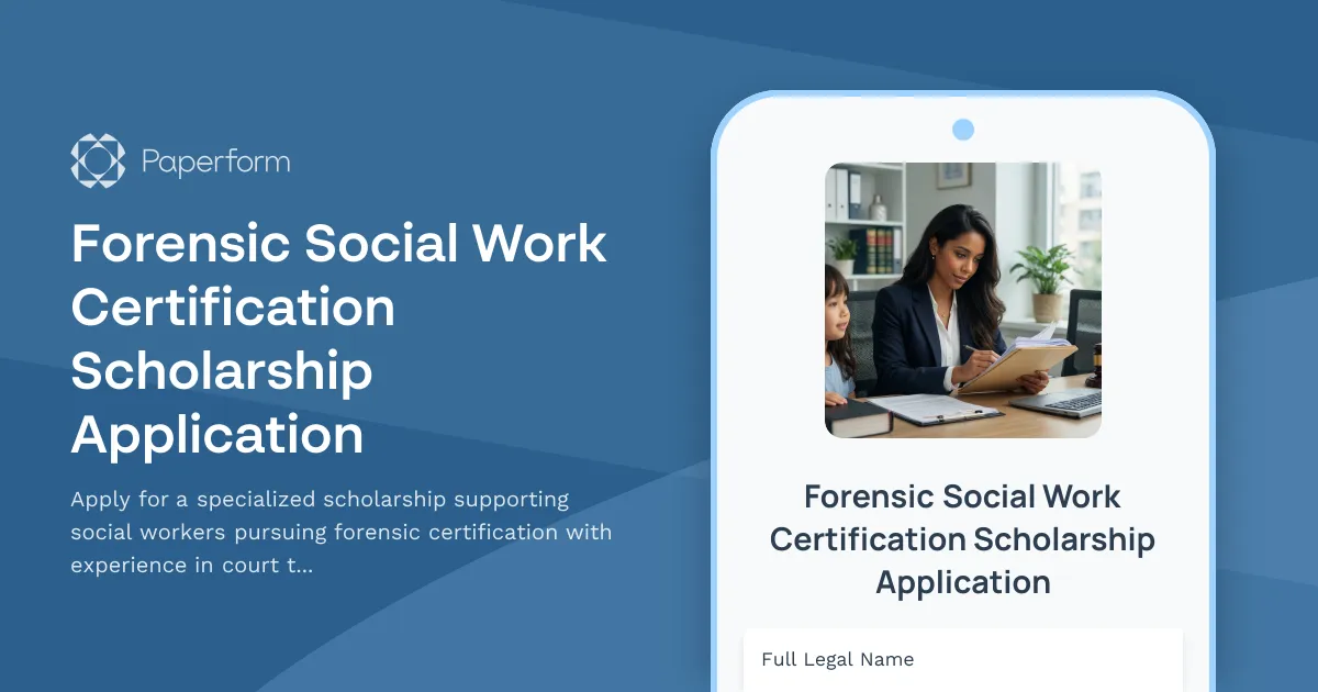 Forensic Social Work Certification Scholarship Application