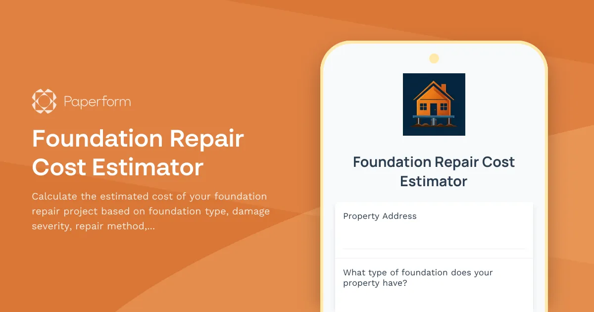 Foundation Repair Cost Estimator