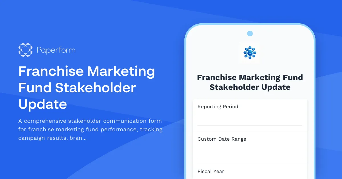 Franchise Marketing Fund Stakeholder Update