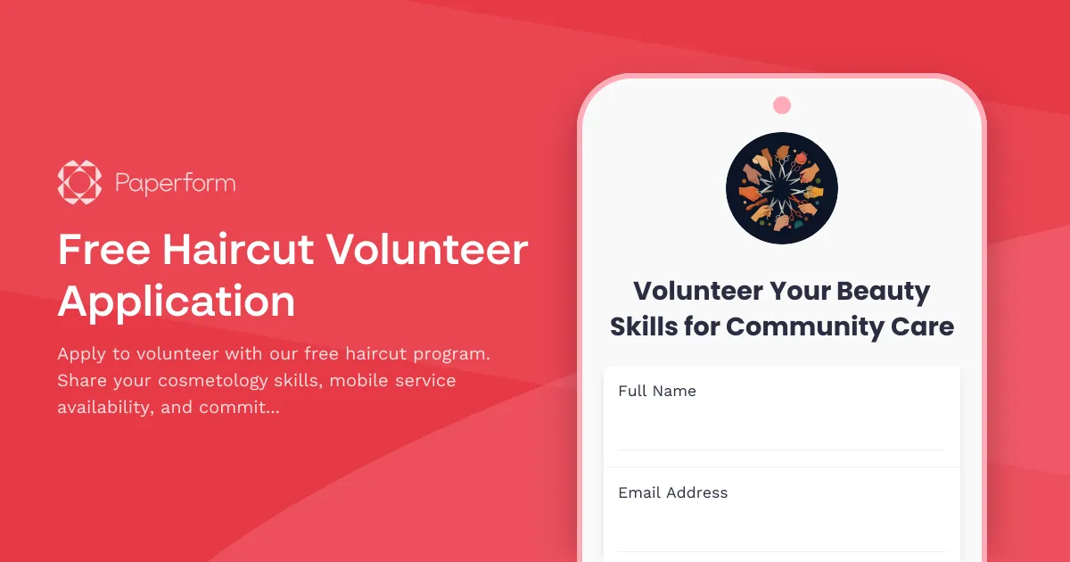 Free Haircut Volunteer Application