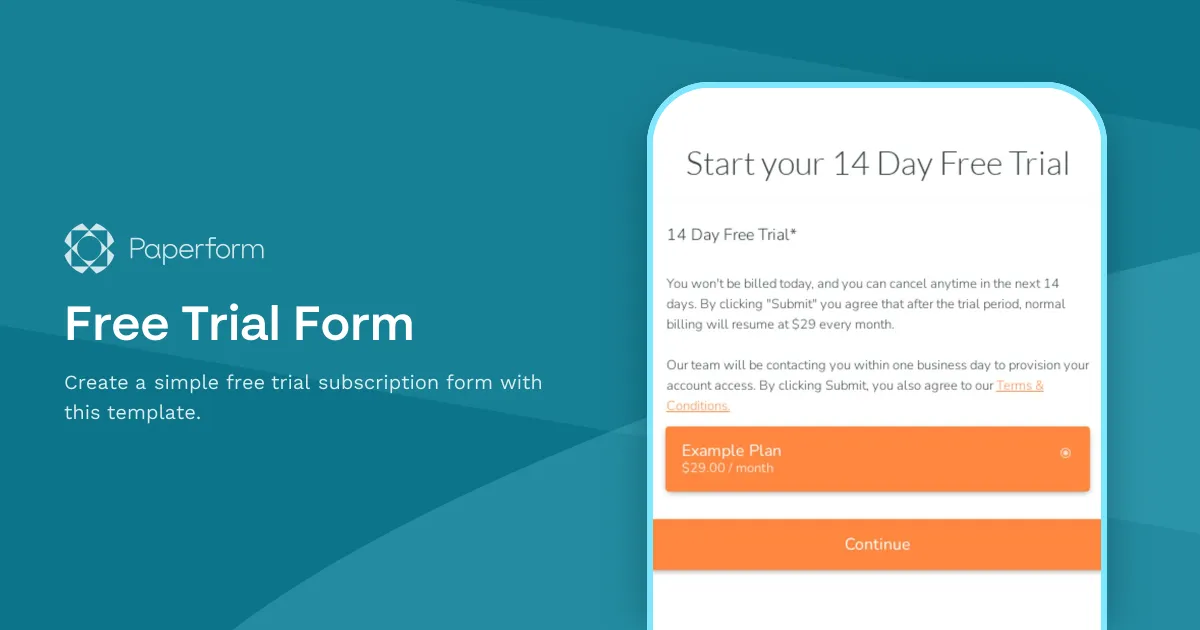 Free Trial Form