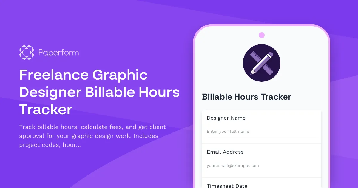 Freelance Graphic Designer Billable Hours Tracker