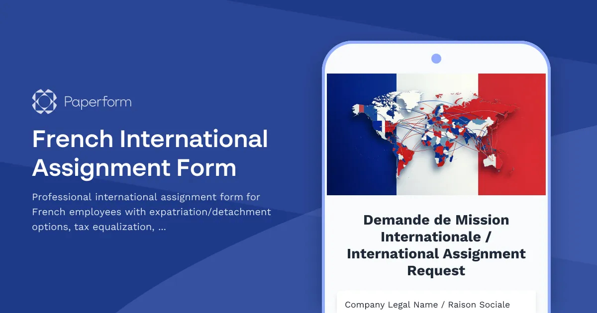 French International Assignment Form