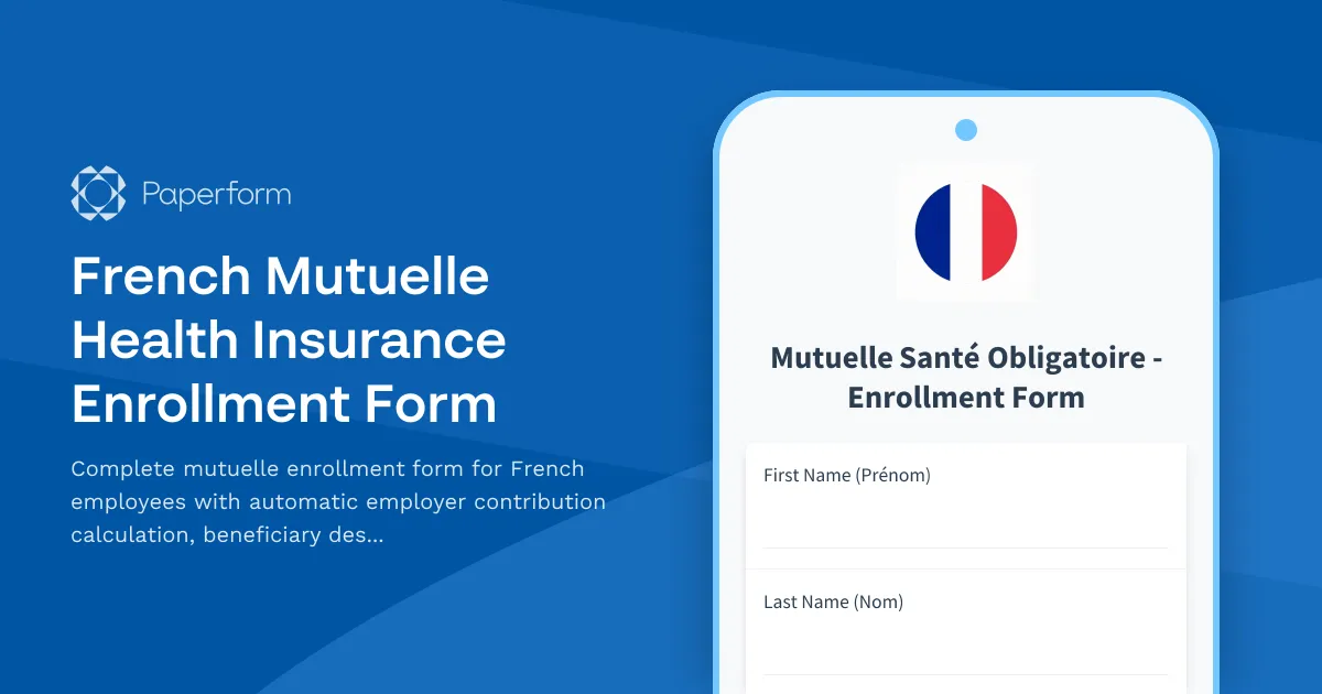 French Mutuelle Health Insurance Enrollment Form