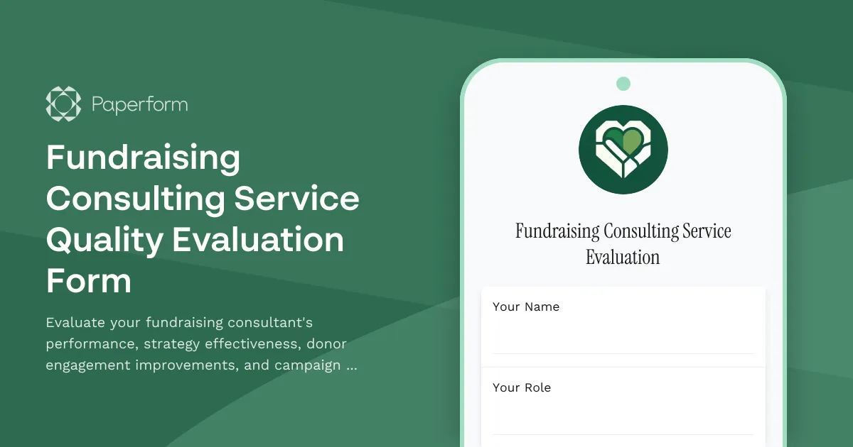 Fundraising Consulting Service Quality Evaluation Form