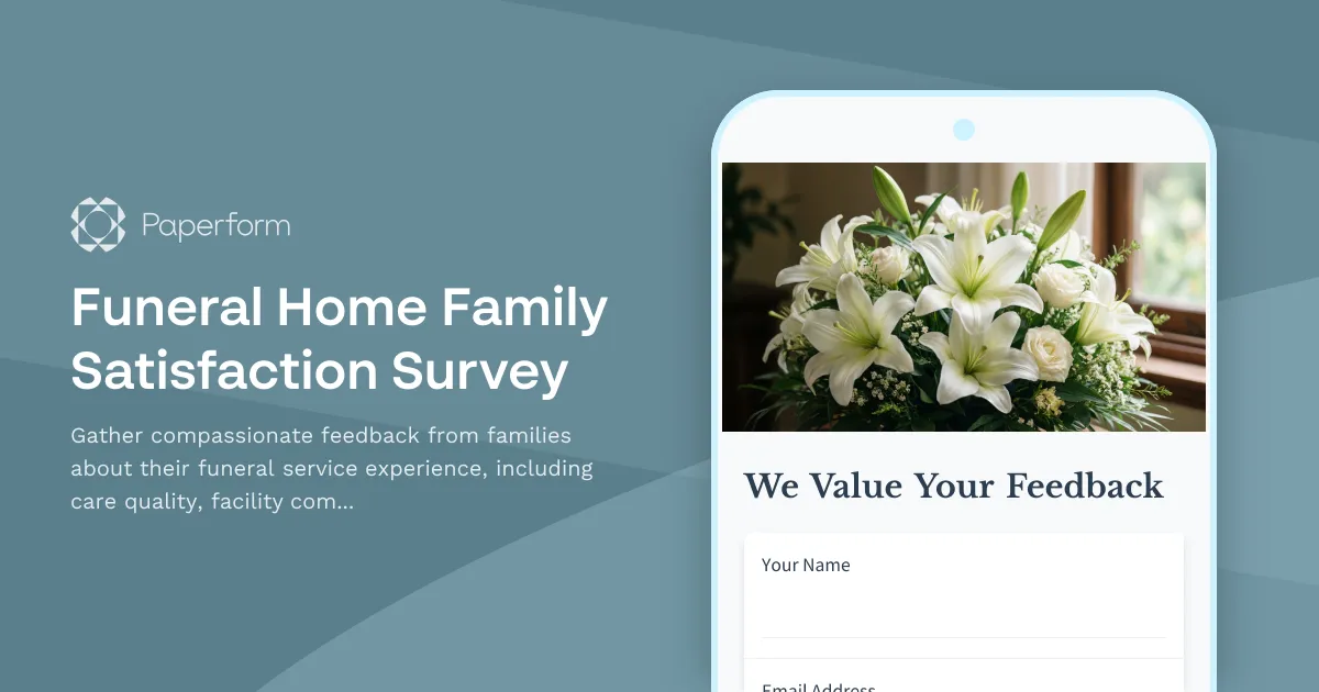 Funeral Home Family Satisfaction Survey