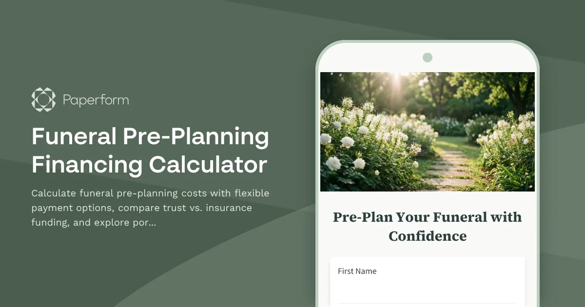Funeral Pre-Planning Financing Calculator