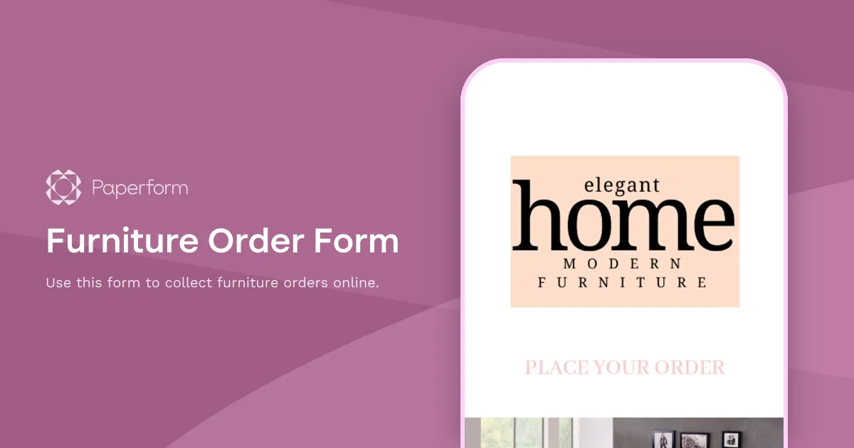Furniture Order Form