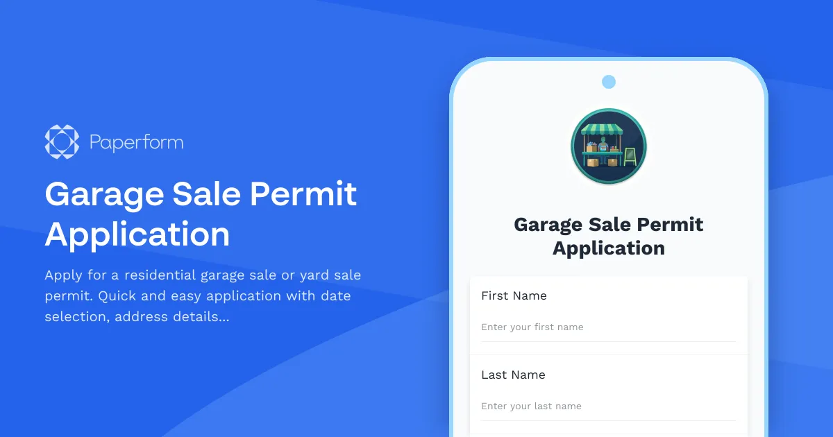 Garage Sale Permit Application