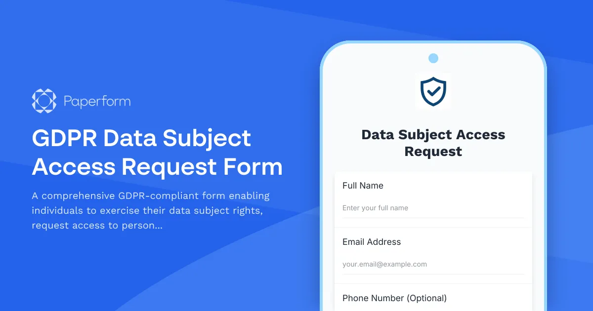 GDPR Data Subject Access Request Form