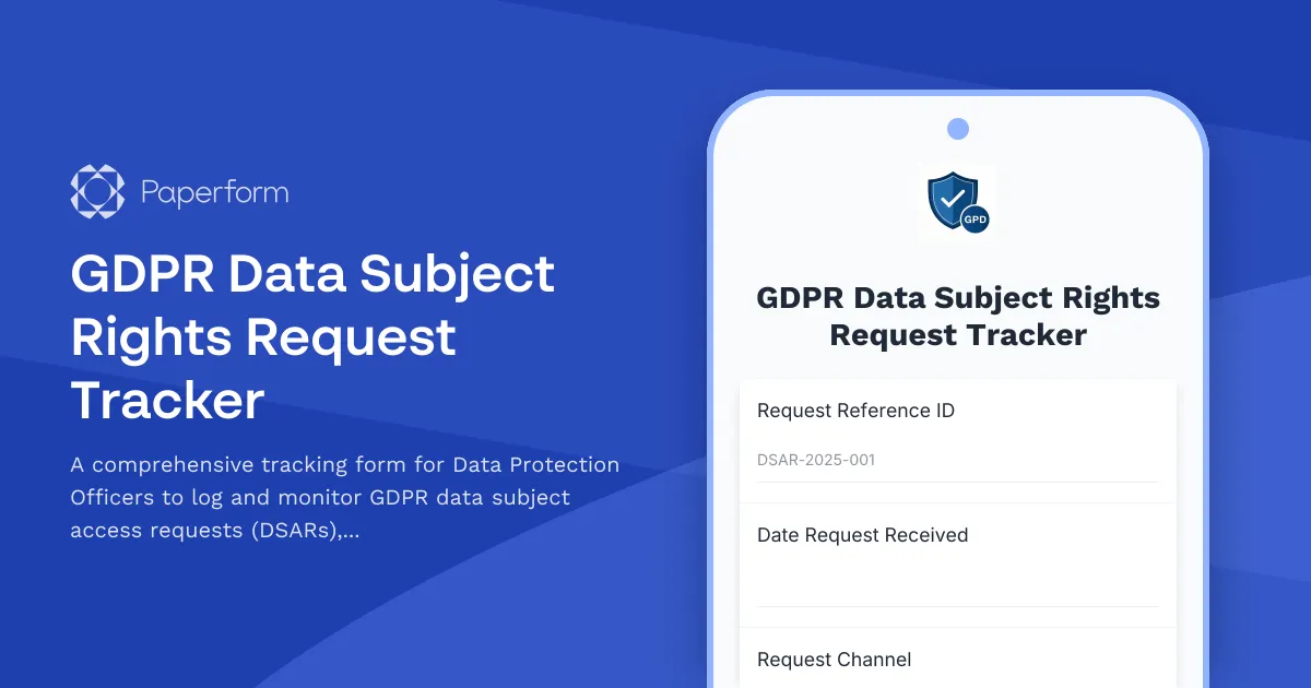 GDPR Data Subject Rights Request Tracker