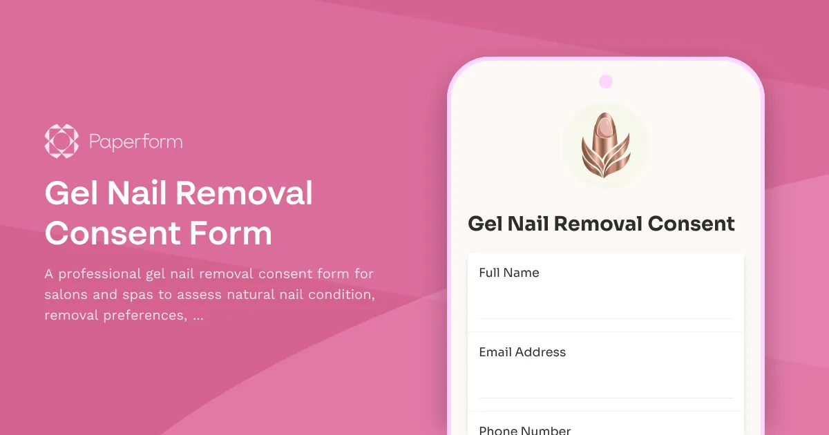 Gel Nail Removal Consent Form
