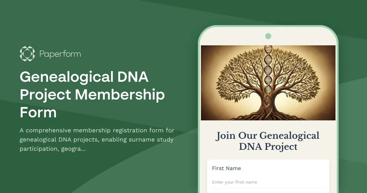 Genealogical DNA Project Membership Form