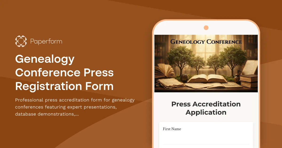 Genealogy Conference Press Registration Form
