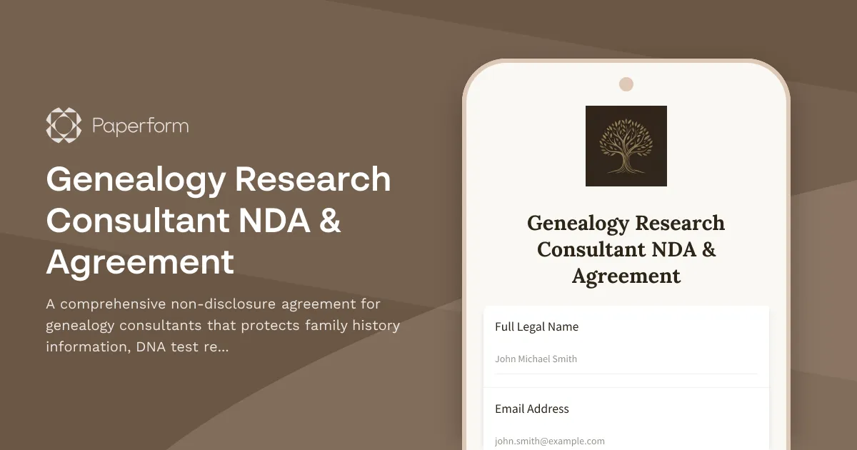Genealogy Research Consultant NDA & Agreement