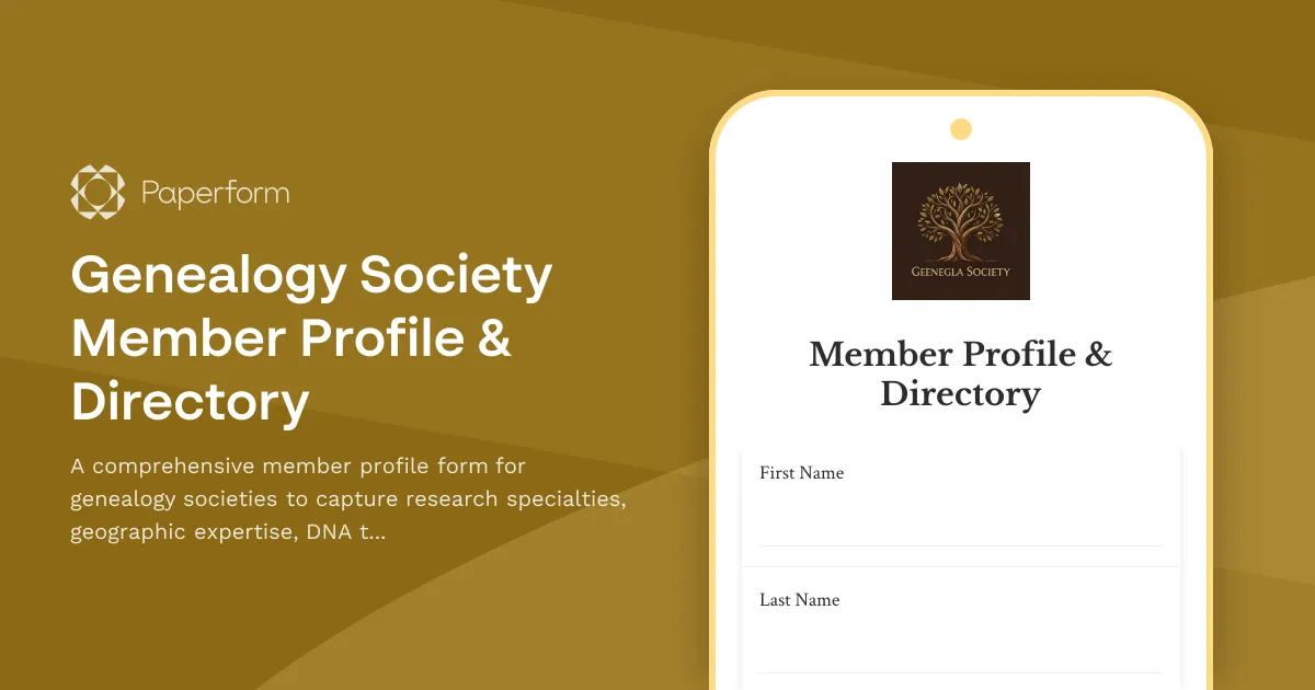 Genealogy Society Member Profile & Directory
