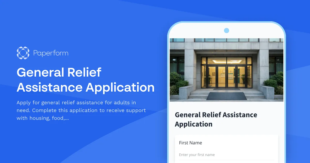 General Relief Assistance Application